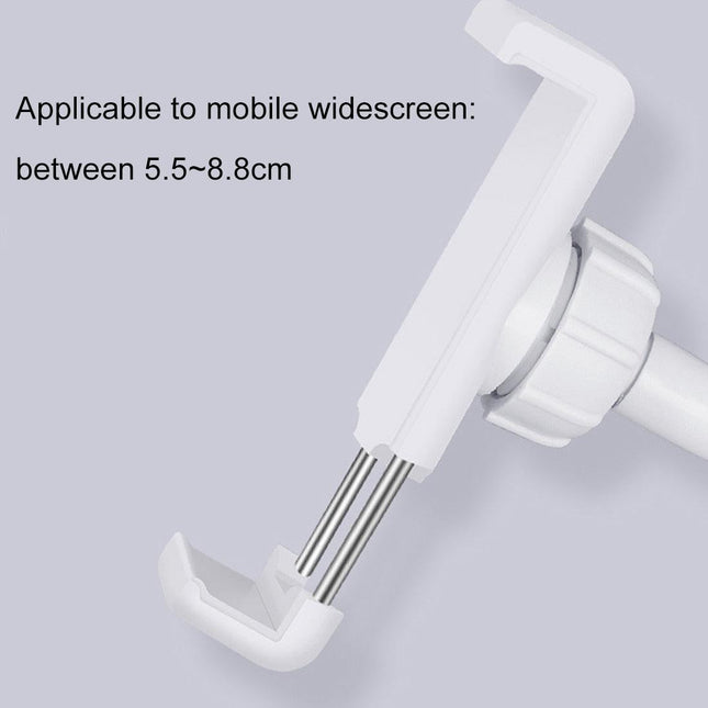 Universal Cell Phone Holder With Selfie Ring Light Microphone Clip & 3-Colour Light Adjustment For Studio Recording Live Broadcast Ktv White