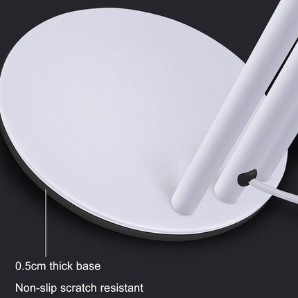 Universal Cell Phone Holder With Selfie Ring Light Microphone Clip & 3-Colour Light Adjustment For Studio Recording Live Broadcast Ktv White