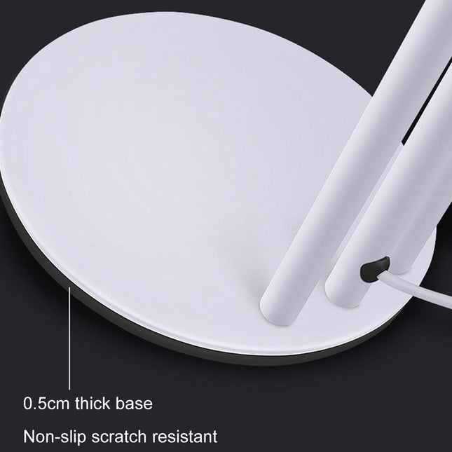 Universal Cell Phone Holder With Selfie Ring Light Microphone Clip & 3-Colour Light Adjustment For Studio Recording Live Broadcast Ktv White