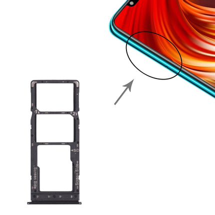 Black Sim Card Tray For Infinix Hot 7 Pro X625B - Micro Sd