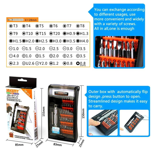38-Piece Precision Screwdriver Set For Repair And Hand Tools