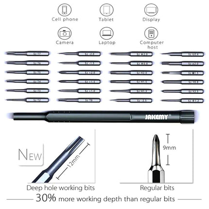 24-Piece Precision Magnetic Screwdriver Kit With Deep Hole Bits