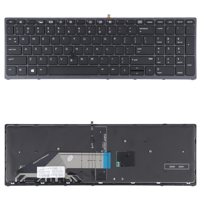 Hp Zbook 15 / 17 G3 Us Keyboard With Backlight And Pointing - Black