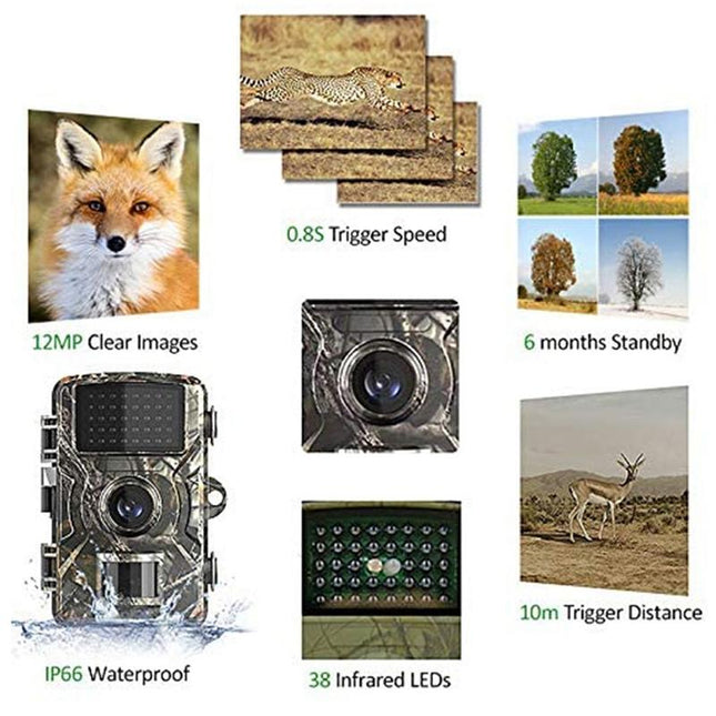 12Mp Hunting Camera With 1080P Night Vision And 26 Leds
