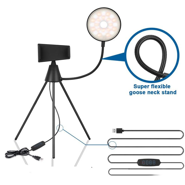 Dimmable Led Ring Light With Phone Tripod Stand