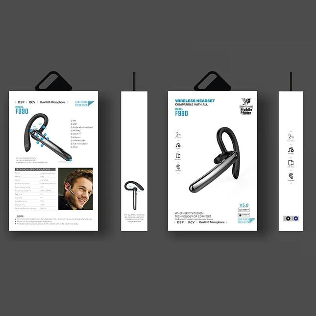 180 Degree Rotating Bluetooth 5.0 Wireless Earphones With Noise Cancellation And Mic