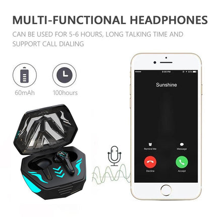 Waterproof T & G Wireless 9D Stereo Headphones With Led Charging Box
