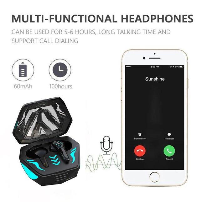 Waterproof T & G Wireless 9D Stereo Headphones With Led Charging Box