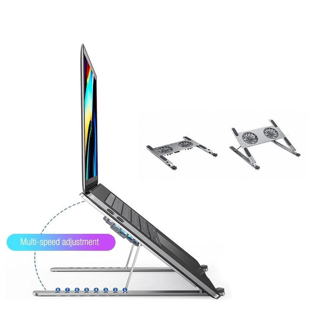 Adjustable Laptop Stand - Cooling Fans Included