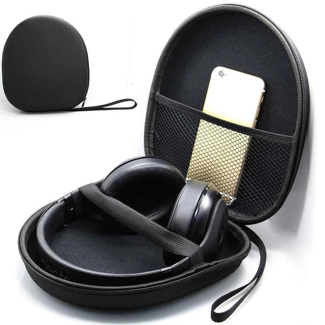 Round Zippered Headphone Storage Bag - Portable And Compact