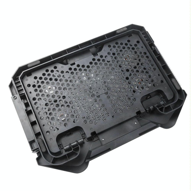 5-Fan Laptop Cooling Pad With Adjustable Stand And Phone Holder