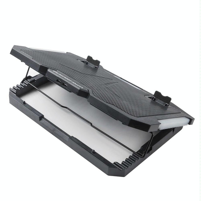 5-Fan Laptop Cooling Pad With Adjustable Stand And Phone Holder