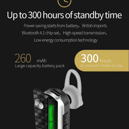 Wireless Bluetooth Earbud For Hands-Free Calls And Music - Large Battery - Black