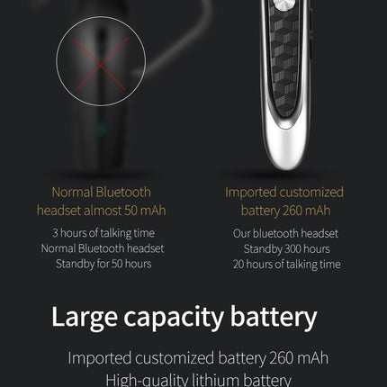 Wireless Bluetooth Earbud For Hands-Free Calls And Music - Large Battery - Black