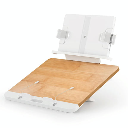 Adjustable Desktop Book Stand With Multi-Angle Clip - Foldable Tablet Holder