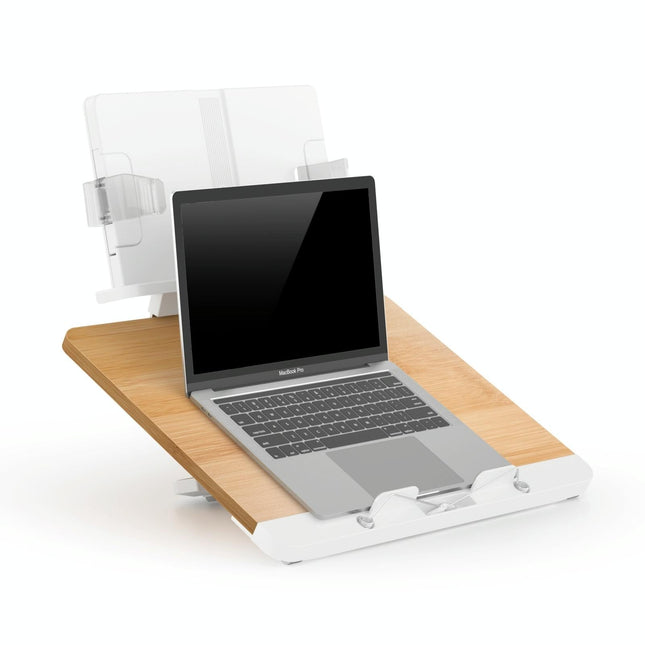Adjustable Desktop Book Stand With Multi-Angle Clip - Foldable Tablet Holder