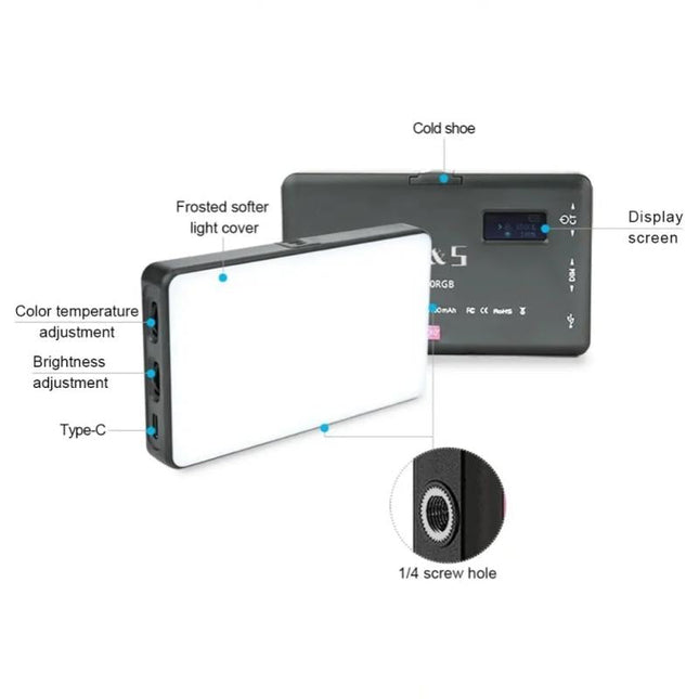 Rgb Led Video Light For Vlogging And Photography - Full Colour Fill Light