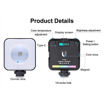 Mini Magnetic Rgb Led Camera Light For Sunset Atmosphere