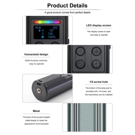 Lcd Display Rgb Handheld Video Light Stick