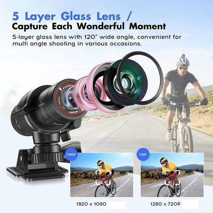 Hd Action Camera For Outdoor Activities - Helmet Mount