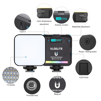 Dimmable Pocket Fill Light - 20 Modes For Live Broadcast