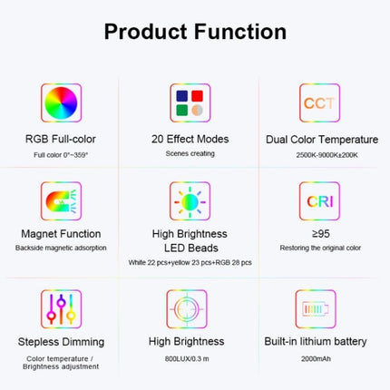 Dimmable Pocket Fill Light - 20 Modes For Live Broadcast