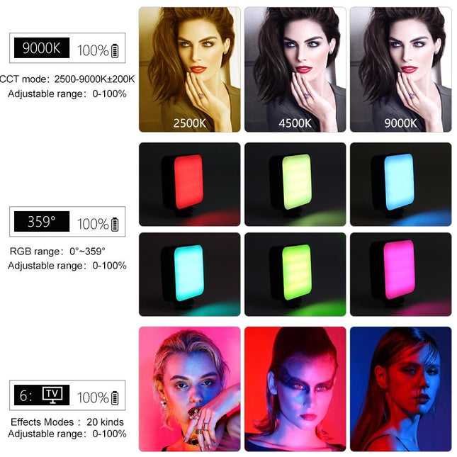 Dimmable Pocket Fill Light - 20 Modes For Live Broadcast