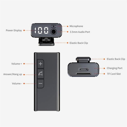Wireless Car Bluetooth Hands-Free Call Adapter With Digital Display