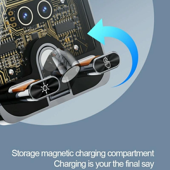 Wireless Car Charger With Infrared Sensor And Aluminum Bracket - Transparent Black