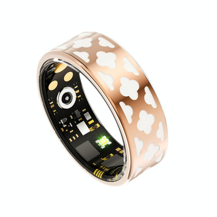 Smart Ring With Heart Rate Blood Oxygen Sleep Monitoring - Rose Gold Size 10