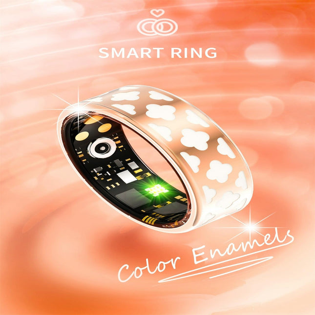 Smart Ring With Heart Rate Blood Oxygen Sleep Monitoring - Rose Gold Size 10