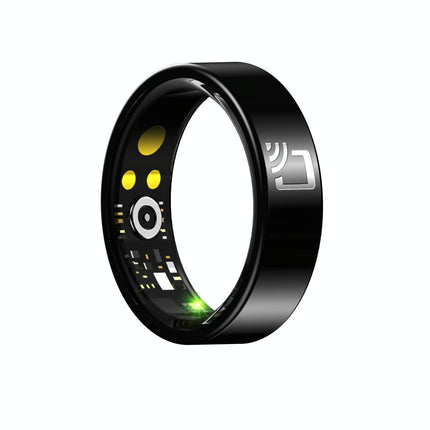 Smart Ring With Heart Rate Blood Oxygen Sleep Monitoring And Multiple Sports Modes - Black Size 8