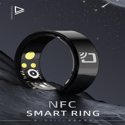 Smart Ring With Heart Rate Blood Oxygen & Sleep Monitoring - Multiple Sports Modes - Black Size 12