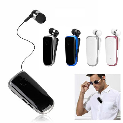 Wireless Bluetooth In-Ear Earphone With Vibrating Alert And Hands-Free Clip - Black