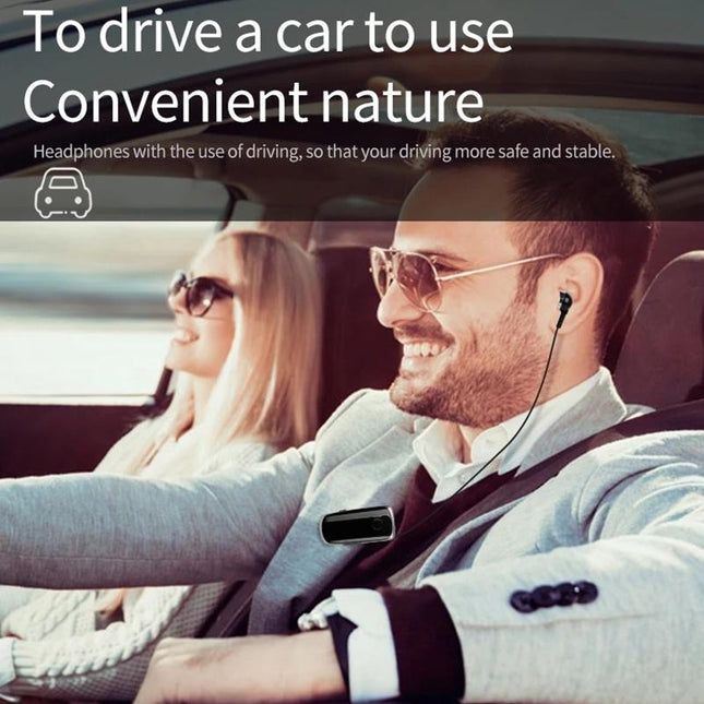 Wireless Bluetooth In-Ear Earphone With Vibrating Alert And Hands-Free Clip - Black