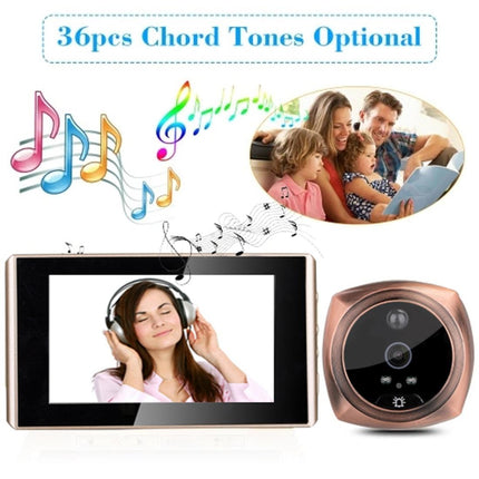 4.3 Digital Doorbell With Lcd Screen And Peephole Viewer - Gold