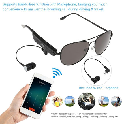 Wireless Bluetooth Sunglasses With Music Earphones And Mic