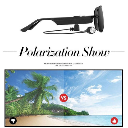 Wireless Bluetooth Sunglasses With Music Earphones And Mic