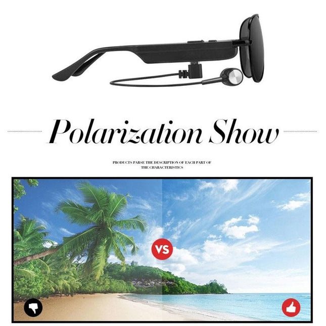 Wireless Bluetooth Sunglasses With Music Earphones And Mic