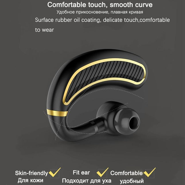 Wireless Bluetooth Earphones With Mic - 24Hrs Work Time - For Iphone / Android - Black / Gold