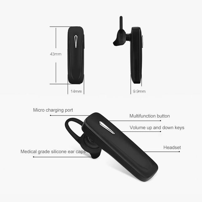 Wireless Bluetooth Earphone For Samsung - Hands Free V4.1 Black