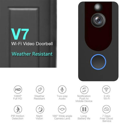 1080P Full Hd Wifi Security Doorbell With Intercom And Weather Resistance