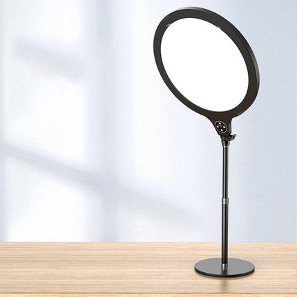 Large Desktop Beauty Fill Light Bracket For Live Broadcast And Photography - 14.2 Inch / 36Cm - Black