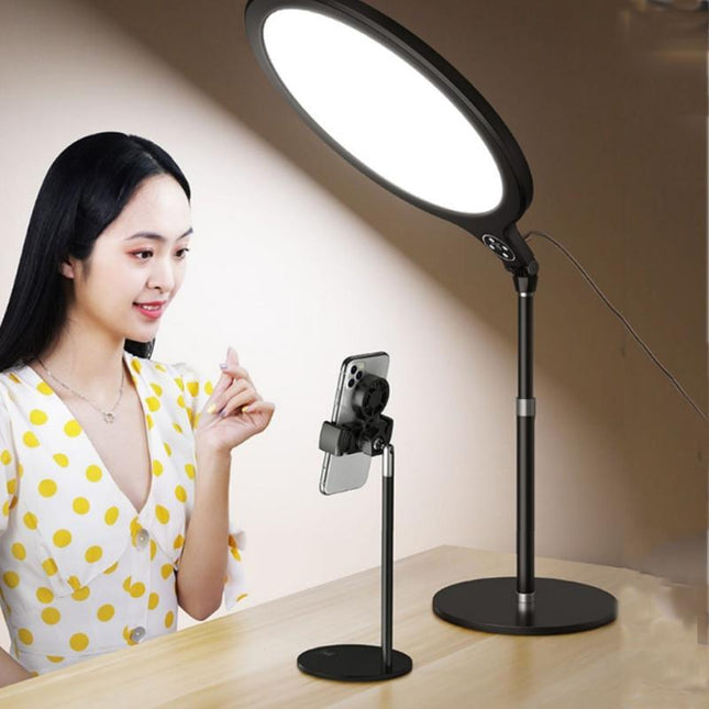 Large Desktop Beauty Fill Light Bracket For Live Broadcast And Photography - 14.2 Inch & 36Cm - Black