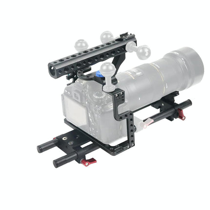 Panasonic Lumix Gh3 / Gh4 Video Cage Stabilizer With Metal Handle Black