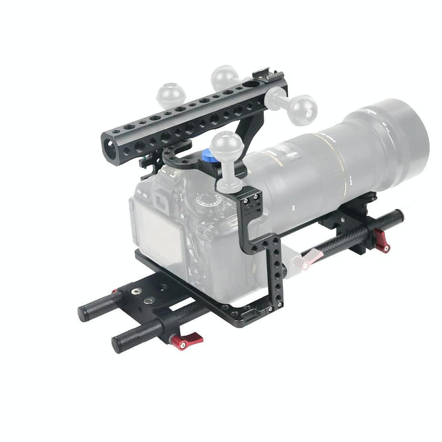 Panasonic Lumix Gh3 / Gh4 Video Cage Stabilizer With Metal Handle Black