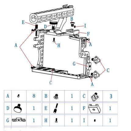 Panasonic Lumix Gh3 / Gh4 Video Cage Stabilizer With Metal Handle Black