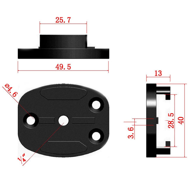 4 Holes Aluminum Quick Release Tripod Mount For Sports Camera
