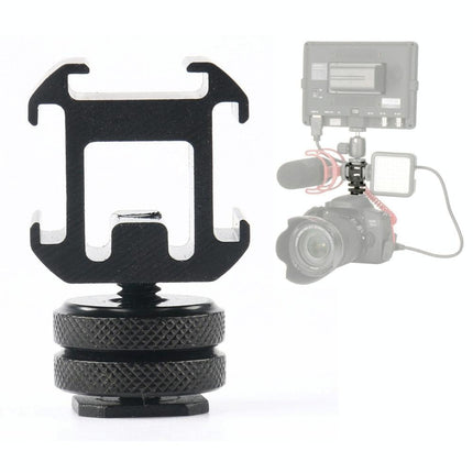 Universal Camera Hot Shoe Base - 2Pcs Three-Head Rotary