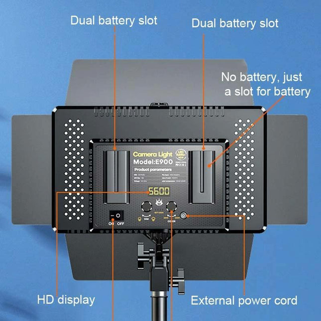 55W Flat Panel Live Broadcast Fill Light With Knob Battery